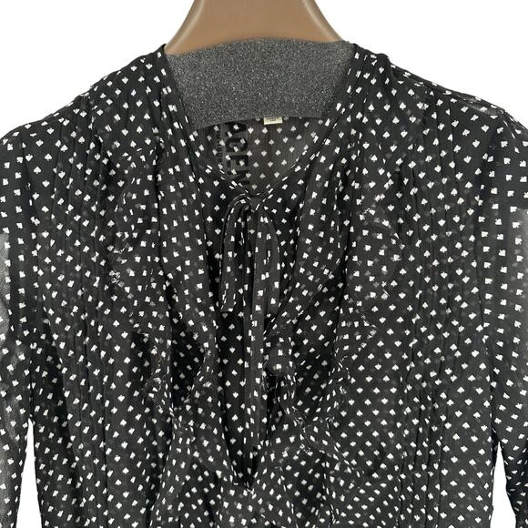 L’AGENCE Tabitha ruffle Blouse spades print pattern NEW XS - Picture 7 of 12